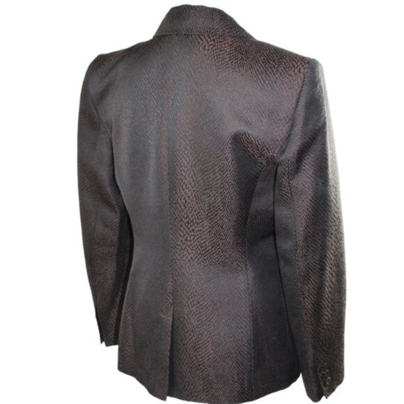 Robert Graham Black Reptile Textured Single Breasted Blazer, Size 8 - Picture 8 of 13